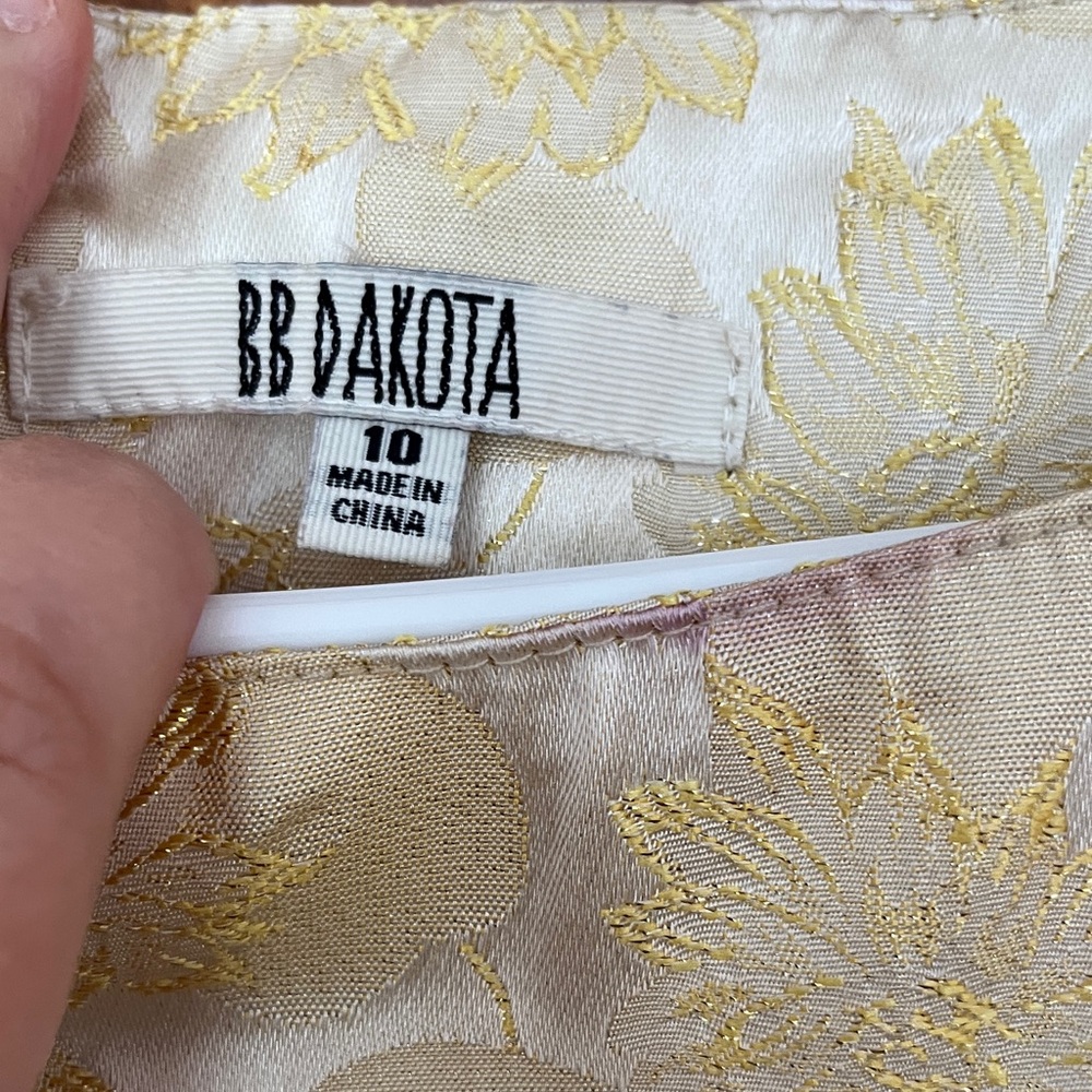 BB Dakota Cream and Pink a-line semi formal dress - Picture 2 of 6